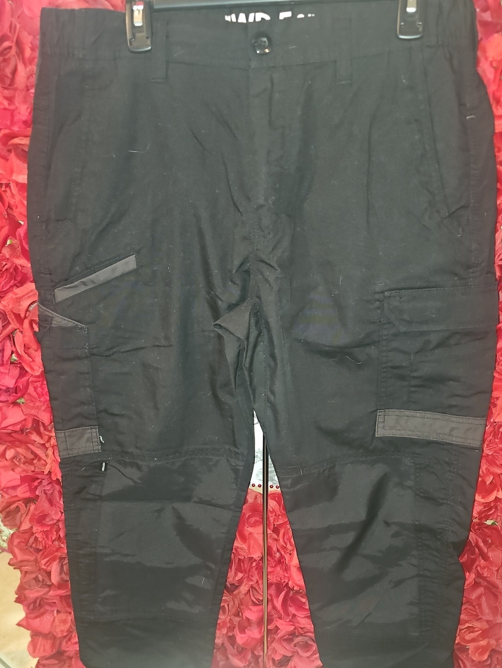 FXD Men's Black Cargo Pants Brown Detail Classic Utility Style Size 32/32